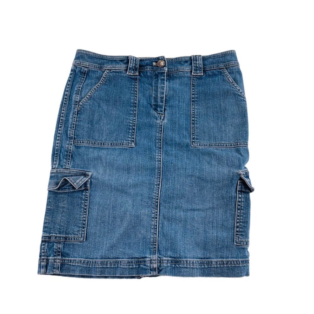 Jones‎ New York Womens Stretch Denim Cargo Skirt Size 4